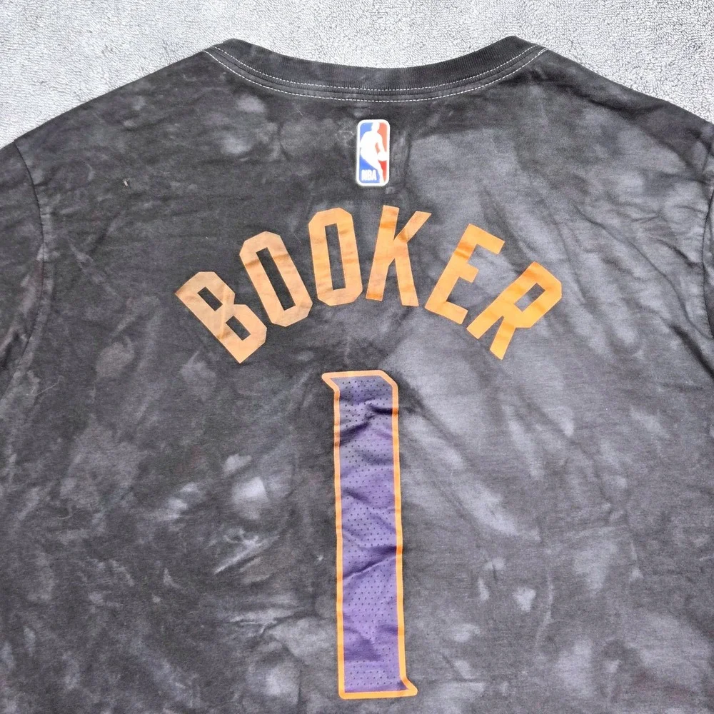 Nike‎ Phoenix Suns Devin Booker Mens Large Black Tie Dye NBA T-Shirt Good CV8548